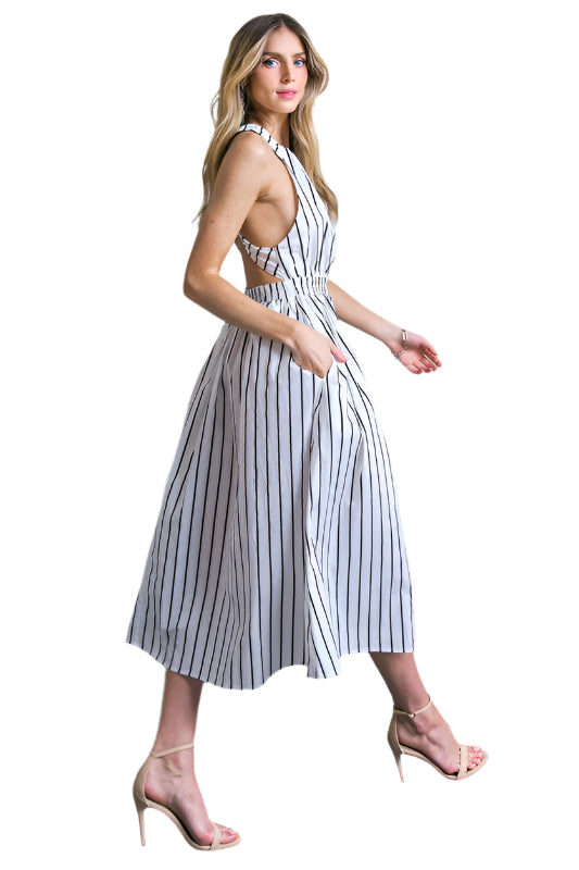 Lolly Striped Poplin Midi Dress