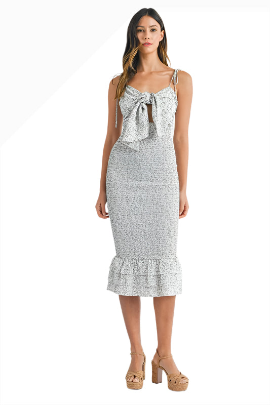 Lavender Floral Spaghetti Strap Midi Dress - The Abigail S Lavender Floral Spaghetti Strap Midi Dress - The Abigail S