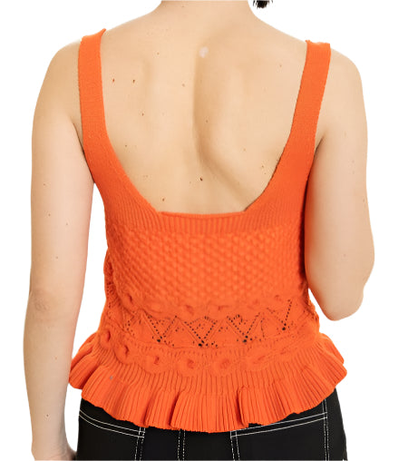 Alex_coral_knit_peplum_tank_back_view