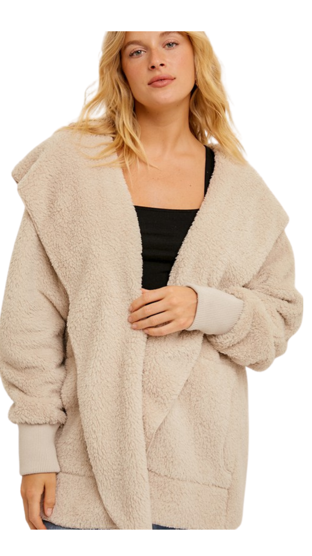 The Drift Plush Hooded Cardigan – One Size