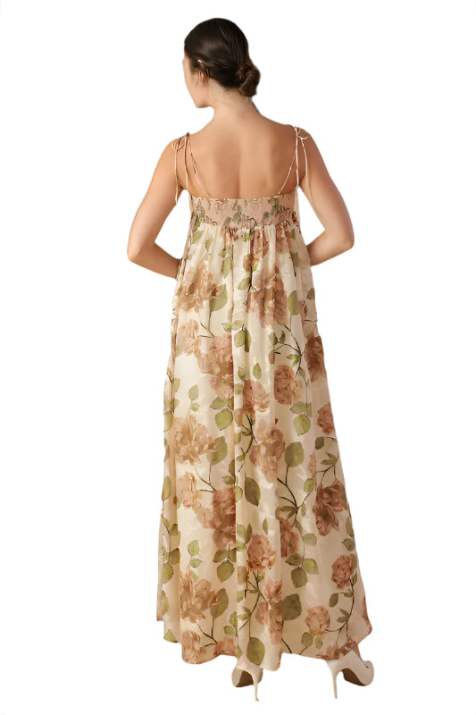 Molina Ethereal Floral Maxi Dress Back View
