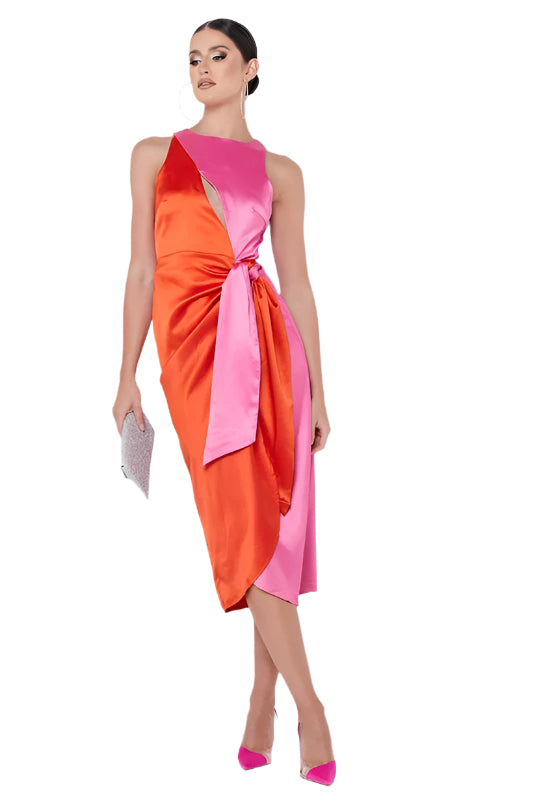FINAL SALE // Pink and Orange Color Block Dress - The Calista kismet + sage FINAL SALE // Pink and Orange Color Block Dress - The Calista kismet + sage