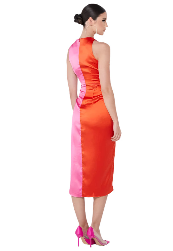 Final Sale // Pink and Orange Color Block Dress - The Calista Small Final Sale // Pink and Orange Color Block Dress - The Calista Small