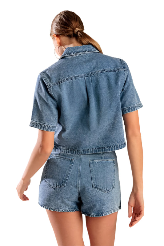 Tie-Front-Denim-Top-Back-View