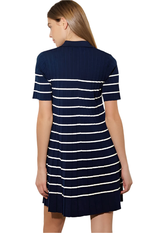 Wellesley_Navy_Pleated_Knit_Sweater_Court_Dress_Back_View