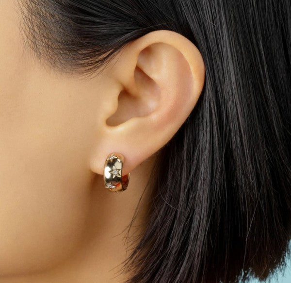 Starry Huggie Earrings