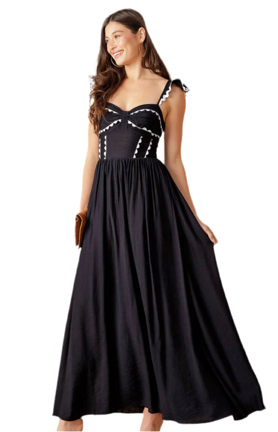 The Dahlia | Woman's Black + White Contrast Maxi Dress