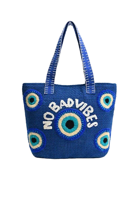 No Bad Vibes Evil Eye Tote