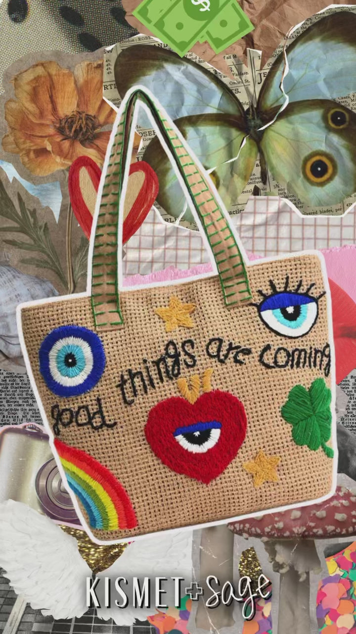 Good Things Are Coming Jute Tote