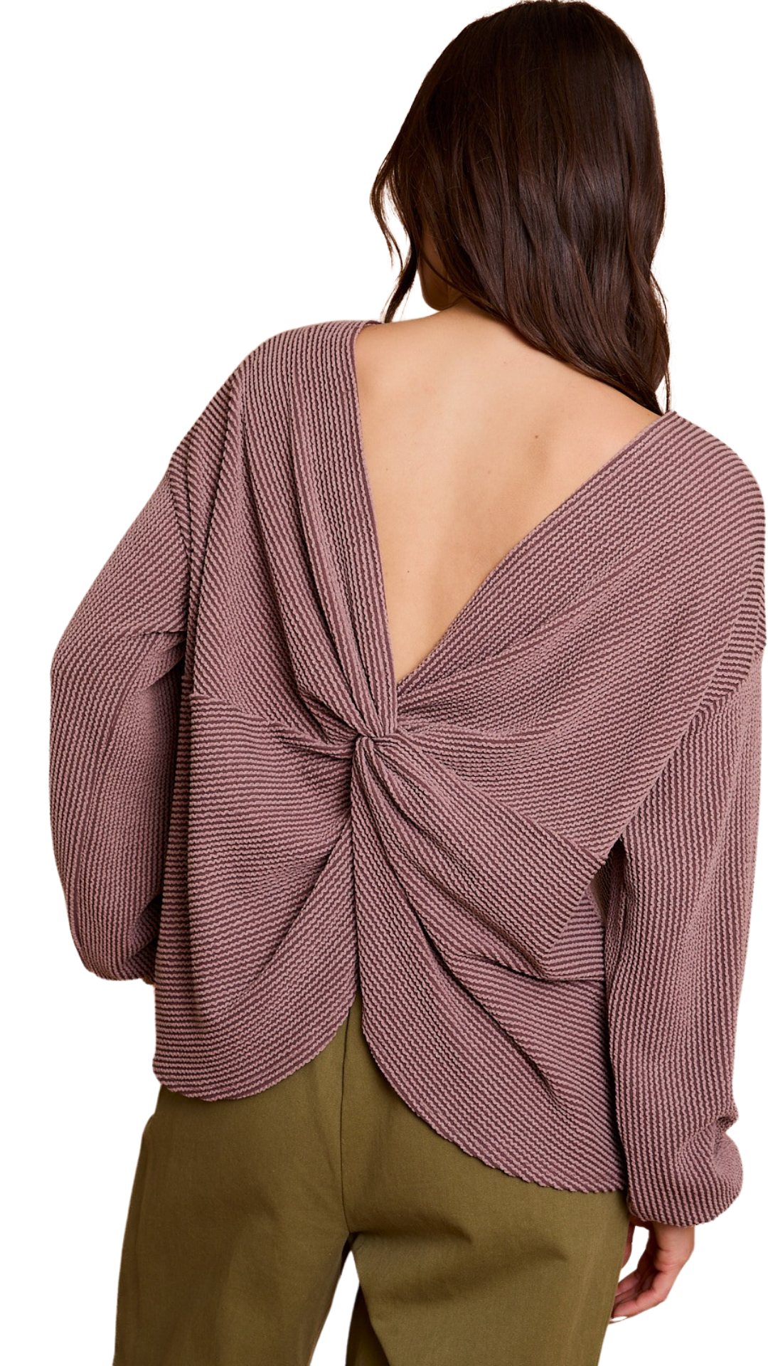 Ina Twist Ribbed Long Sleeve Top – Multi-Way