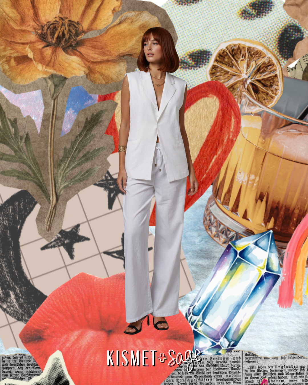White Linen Wide-Leg Pants – Lightweight Relaxed Drawstring Lounge Pants